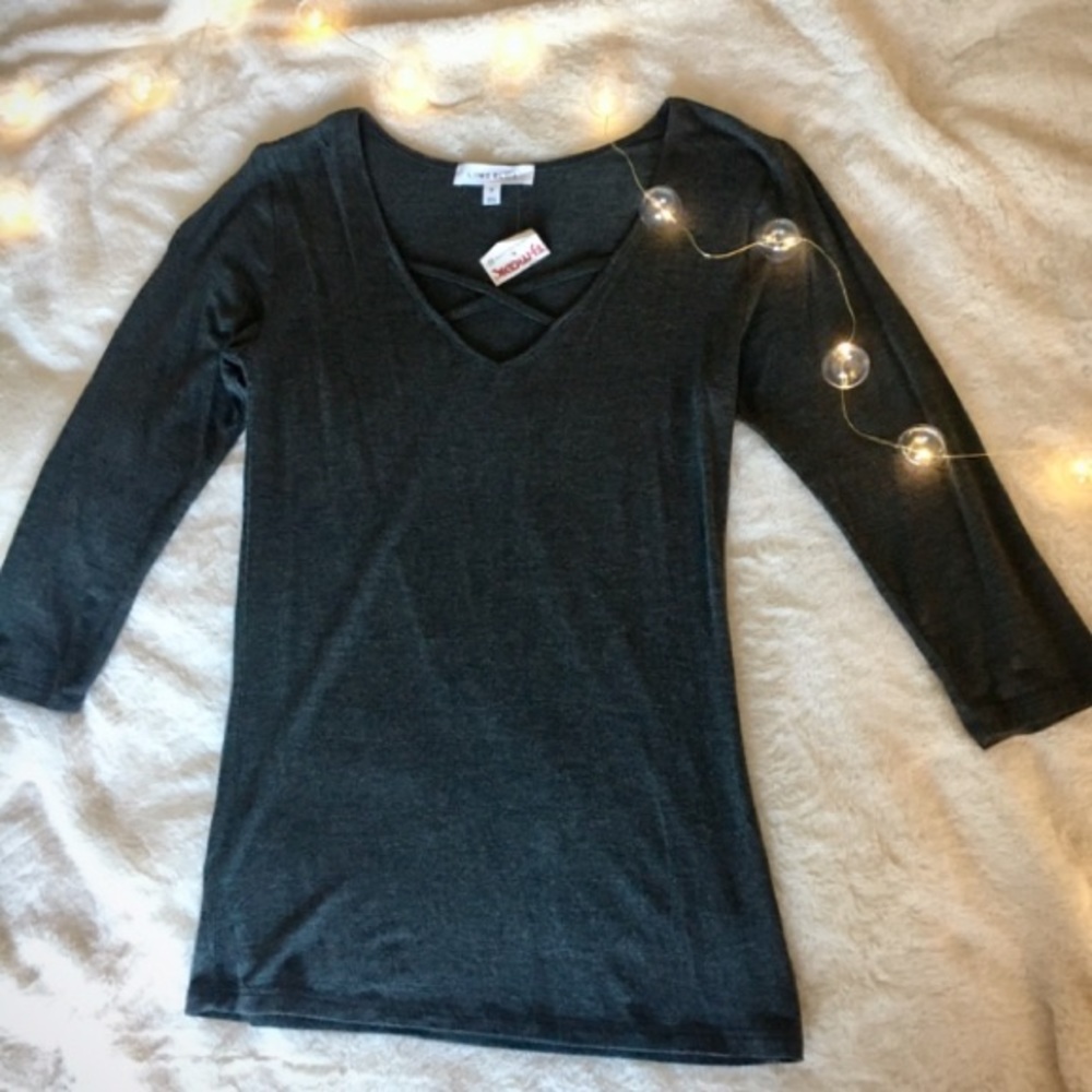 Dark Gray Strappy Longsleeve Shirt